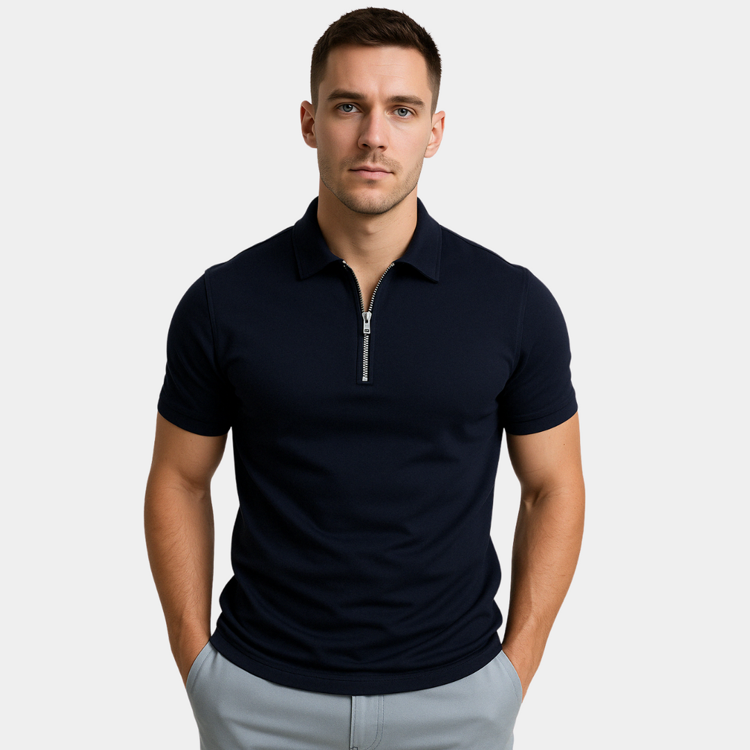 GREGORIO | POLO MODERNE AVEC ZIP MI-HAUT