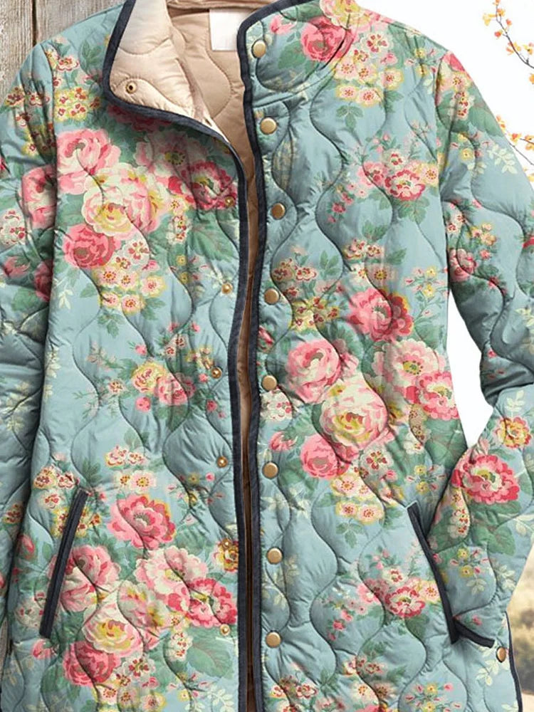 Veste Femme Imprimé Floral Matelassé