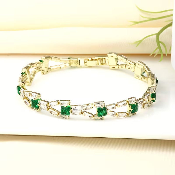 Bracelet de Tennis Verde Link | Or