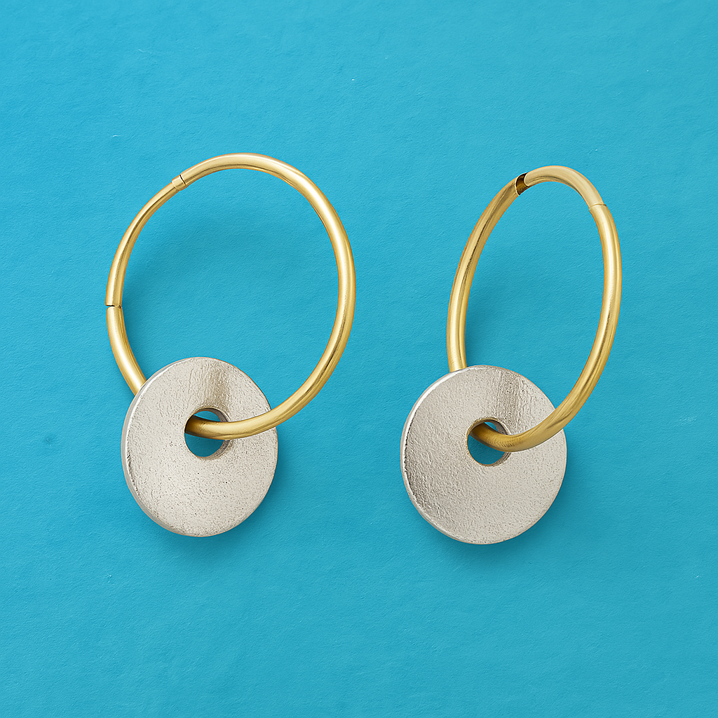 Luna™ | Boucles d'oreilles élégantes en plaqué or et argent