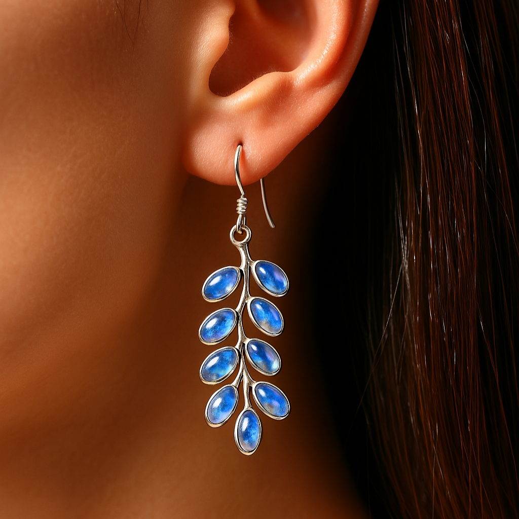 Luna™ | Boucles d'oreilles Élégantes en Pierre de Lune