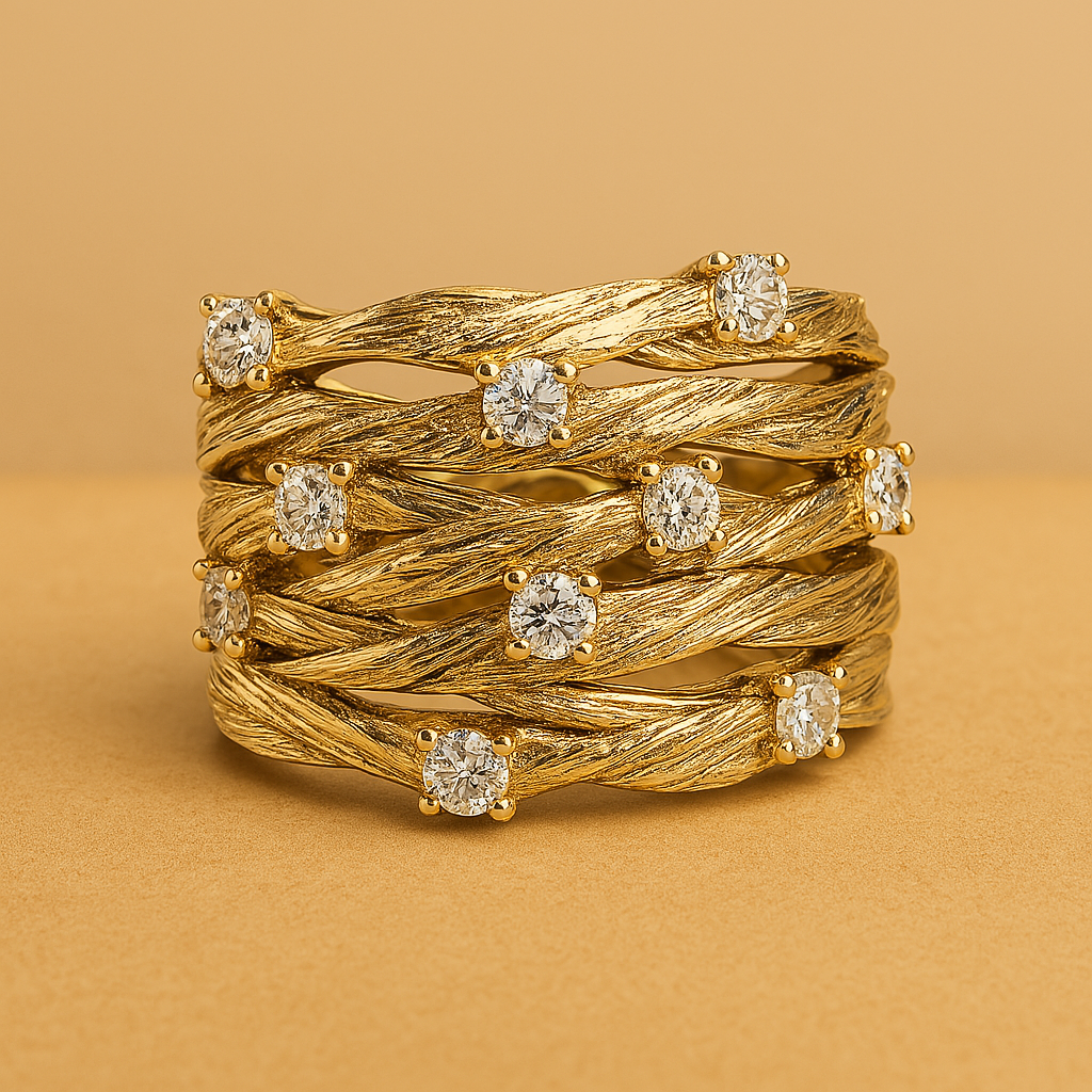 Livia™ | Bague Vintage Dorée en Zirconia