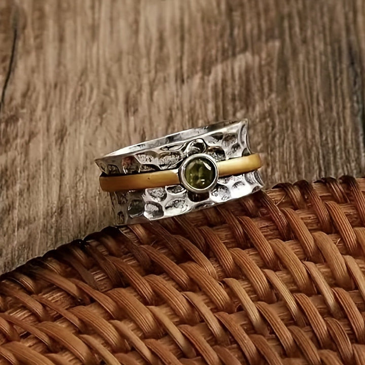“Chic Green Zirconium Ring”