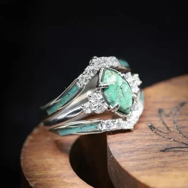 Luna™ | Bague en Diamant Turquoise Naturelle
