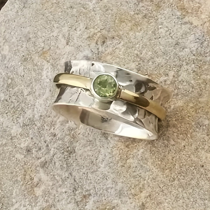 “Chic Green Zirconium Ring”