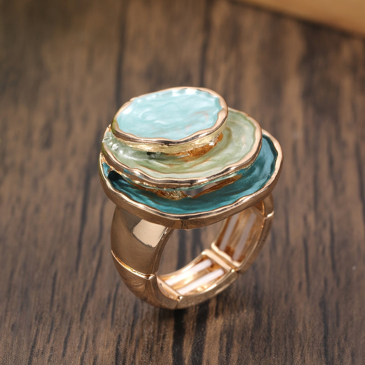 Bague Boho Émail à Trois Niveaux