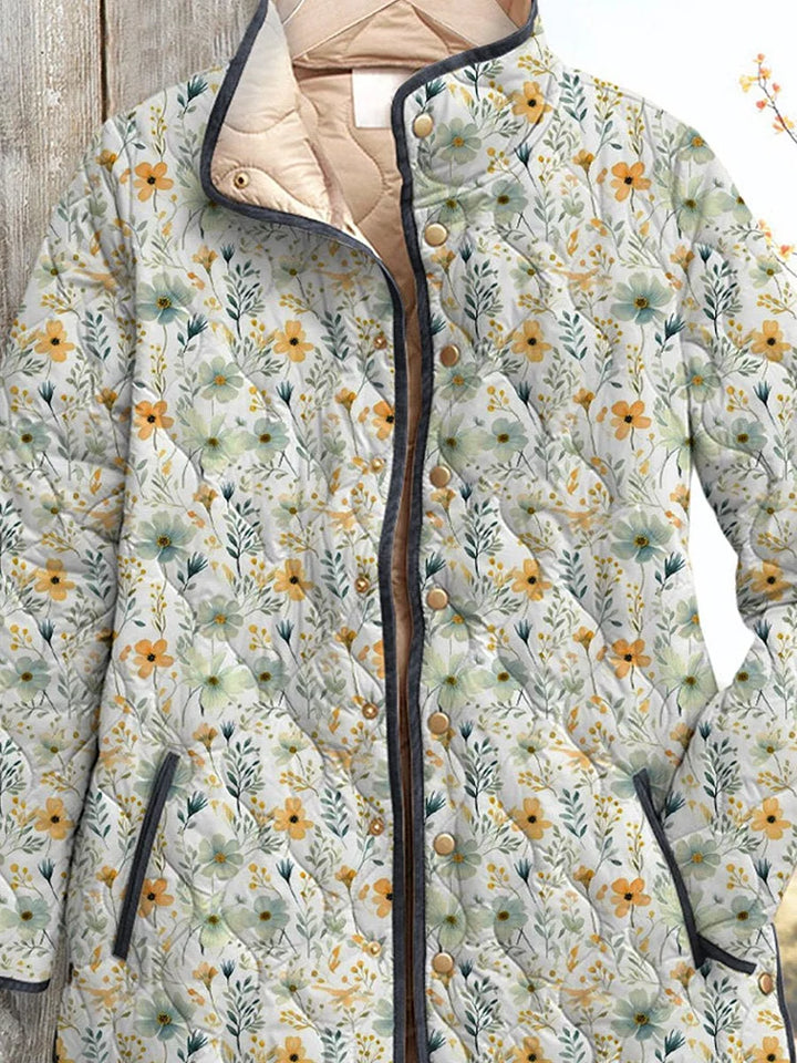 Veste Matelassée Imprimée Fleurs pour Femmes