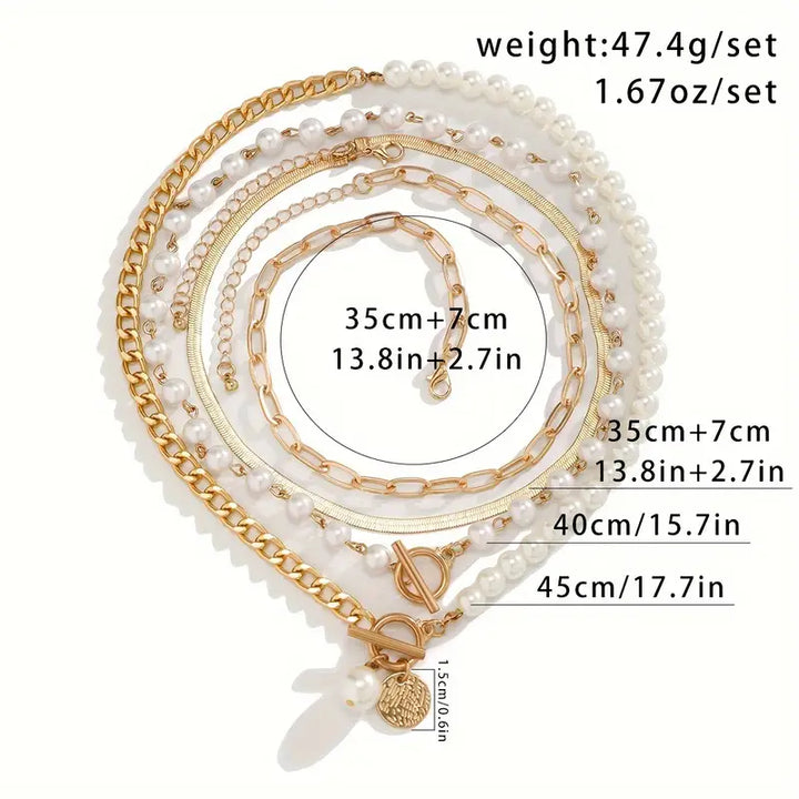 Collier Vintage en Perles et Chaîne Serpent en Or | Or