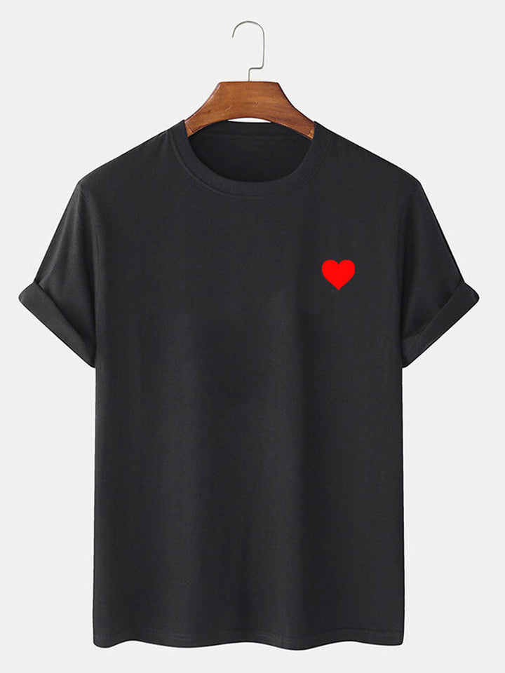 T-shirt à imprimé cœur rouge