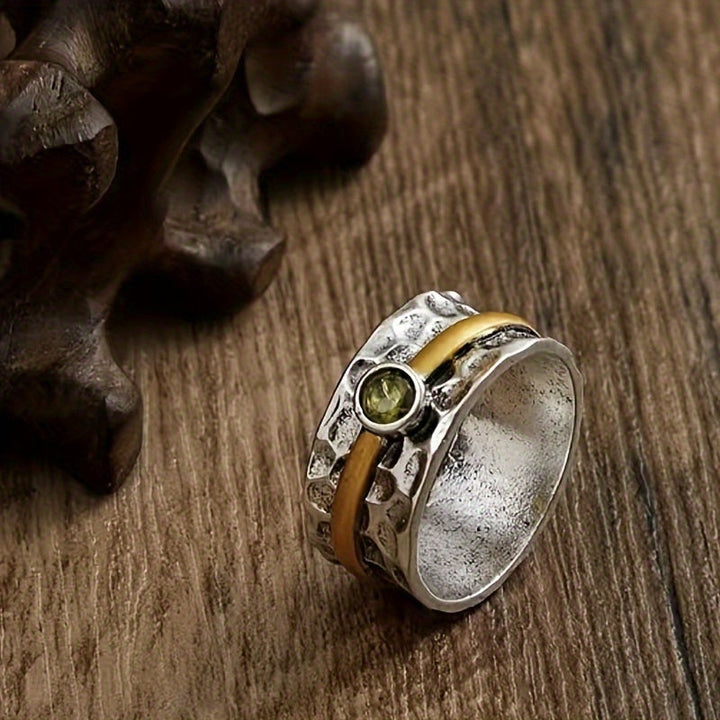 “Chic Green Zirconium Ring”