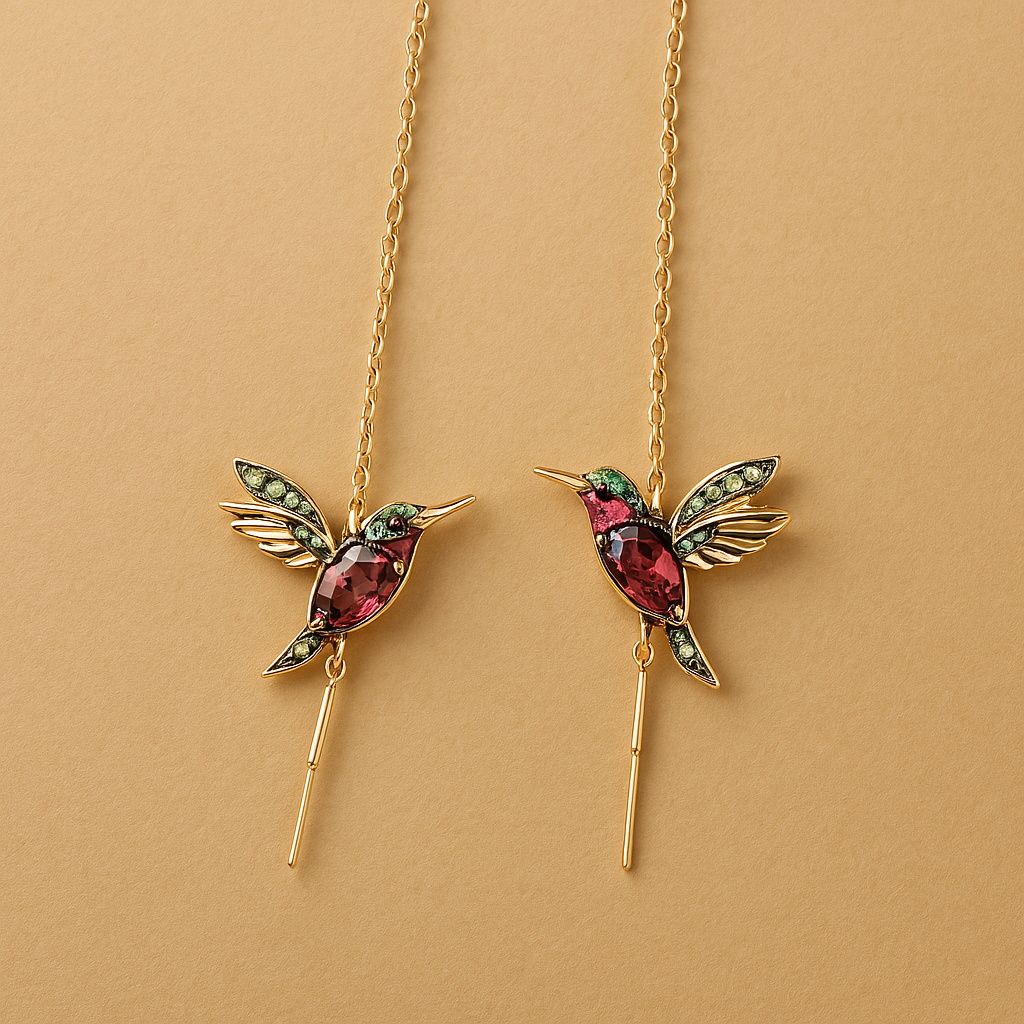Luna™ | Boucles d'oreilles Hummingbird en émail et zirconium