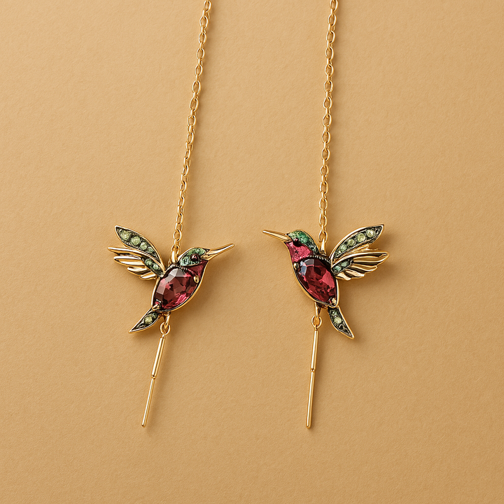 Luna™ | Boucles d'oreilles Hummingbird en émail et zirconium