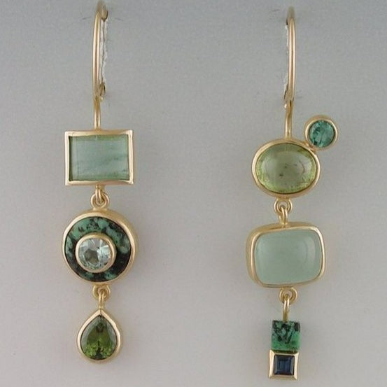 Boucles d'oreilles pendantes vintage vertes
