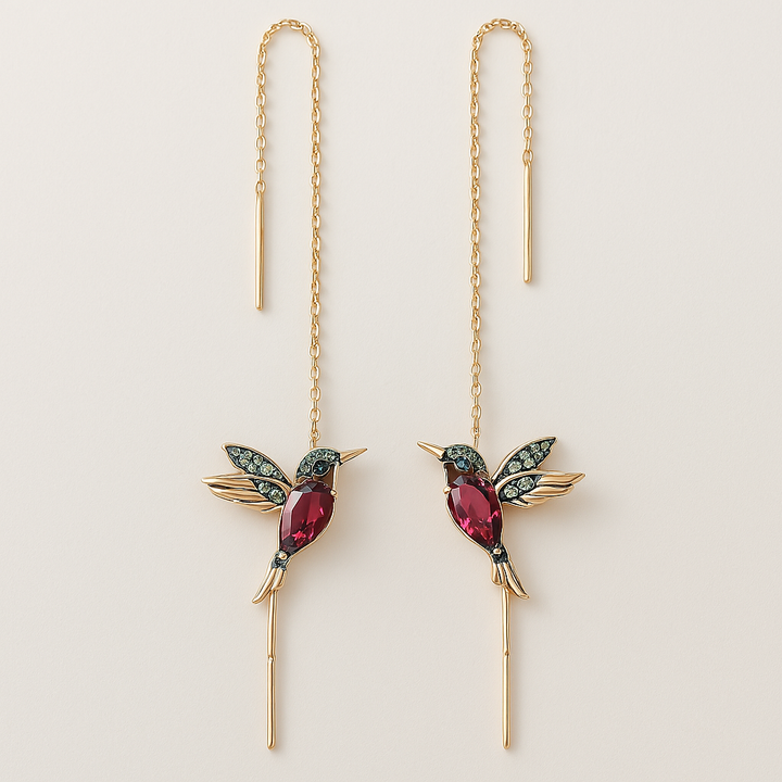 Luna™ | Boucles d'oreilles Hummingbird en émail et zirconium