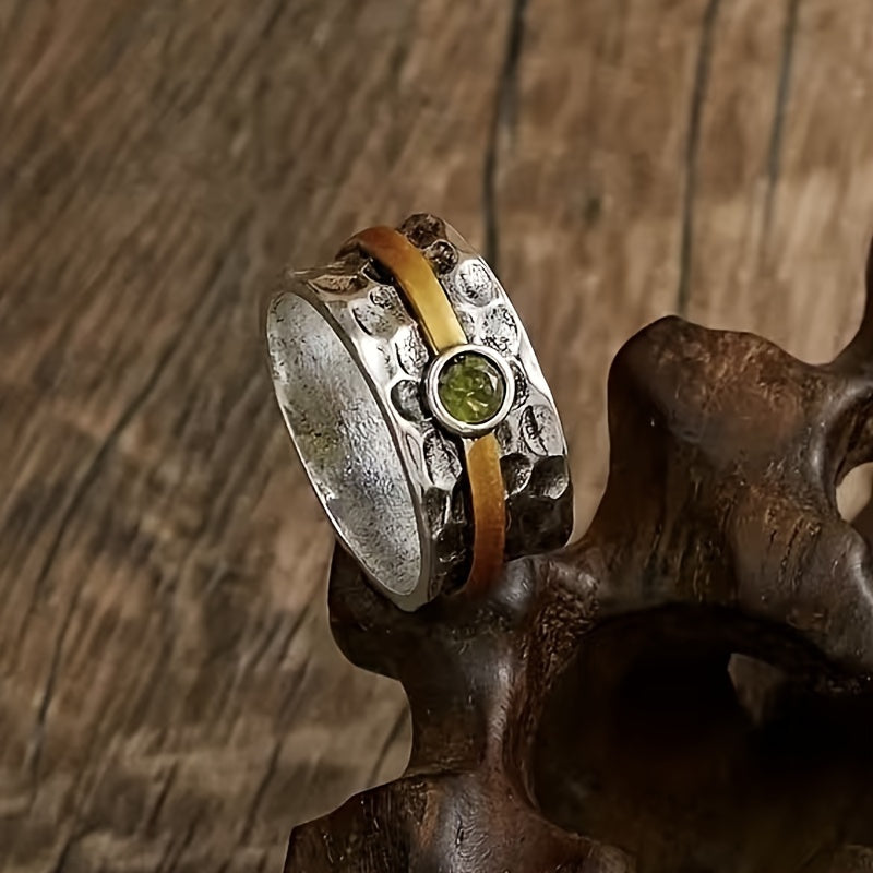 “Chic Green Zirconium Ring”