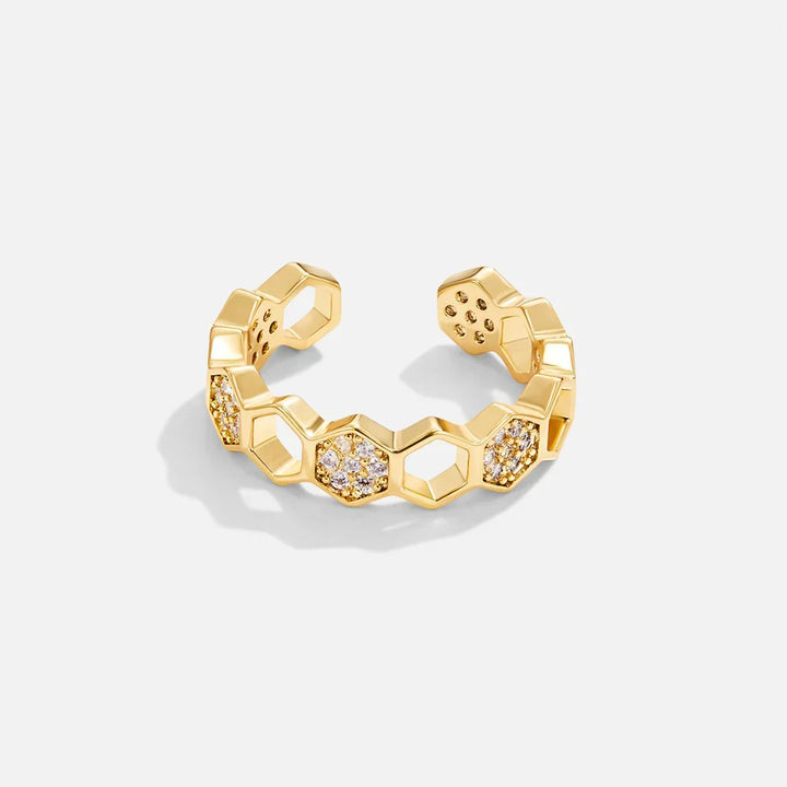 Bague en Nid d'Abeille en Cristal | Or