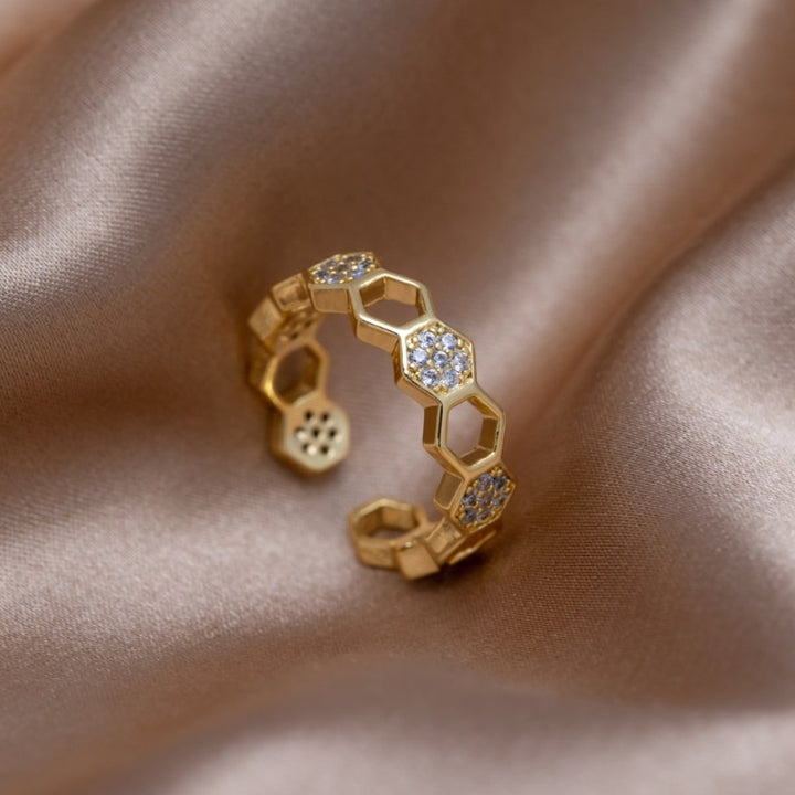 Abeille - Ring in Gold and Crystal