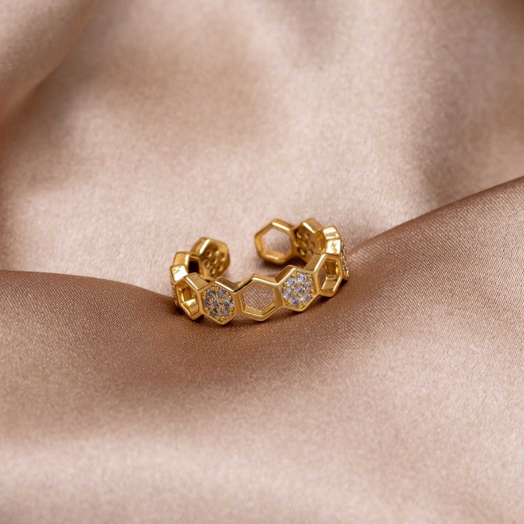 Abeille - Ring in Gold and Crystal