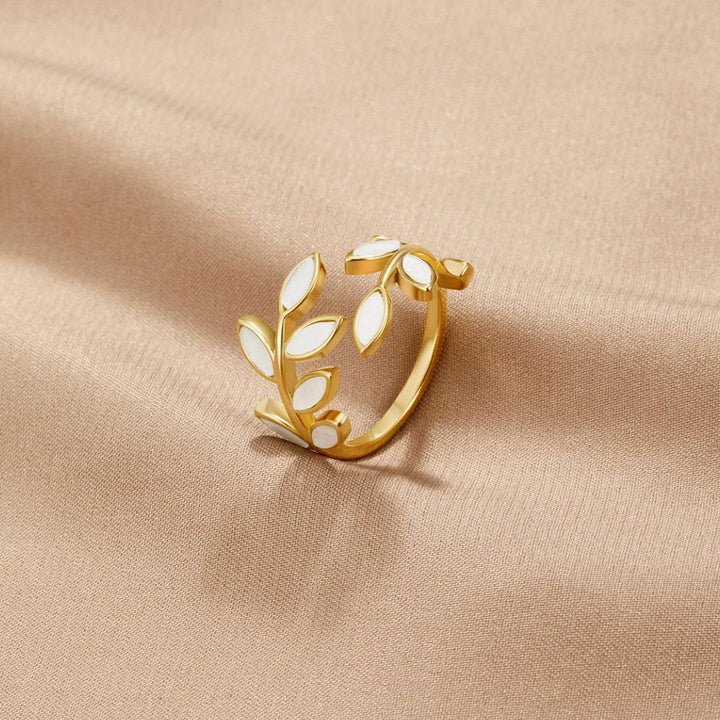 Bague Ouverte à Feuille Délicate Neraya | Or