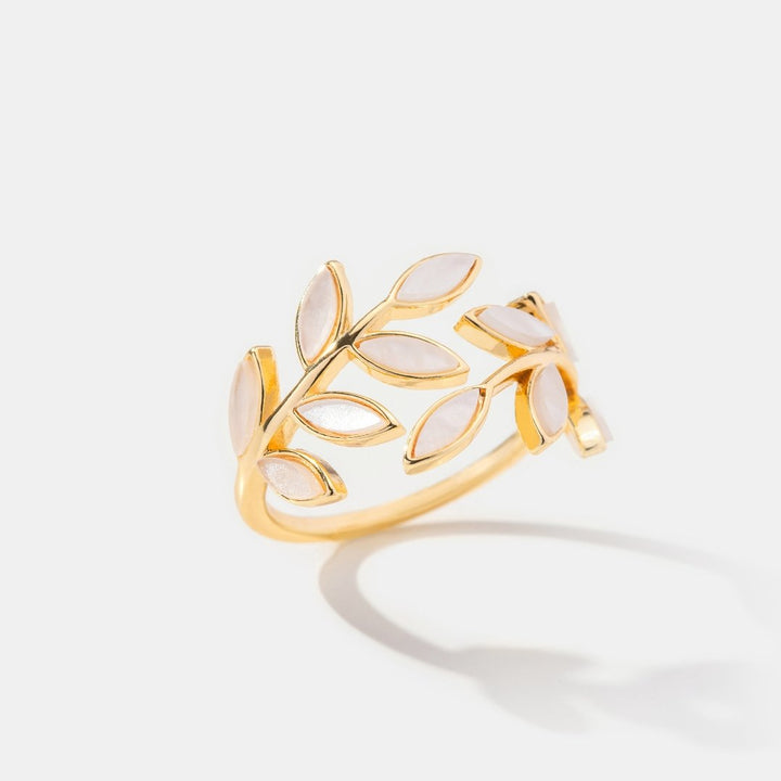 Luna™ | Bague Élégante en Forme de Feuille Dorée