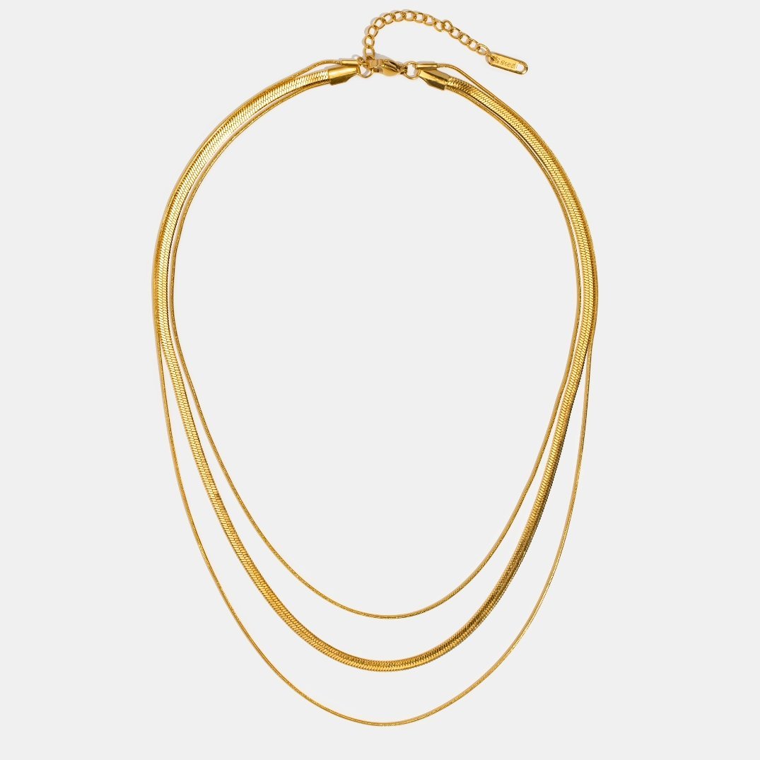 Luna™ | Collier Multistrat Doré avec Chaîne Élégante