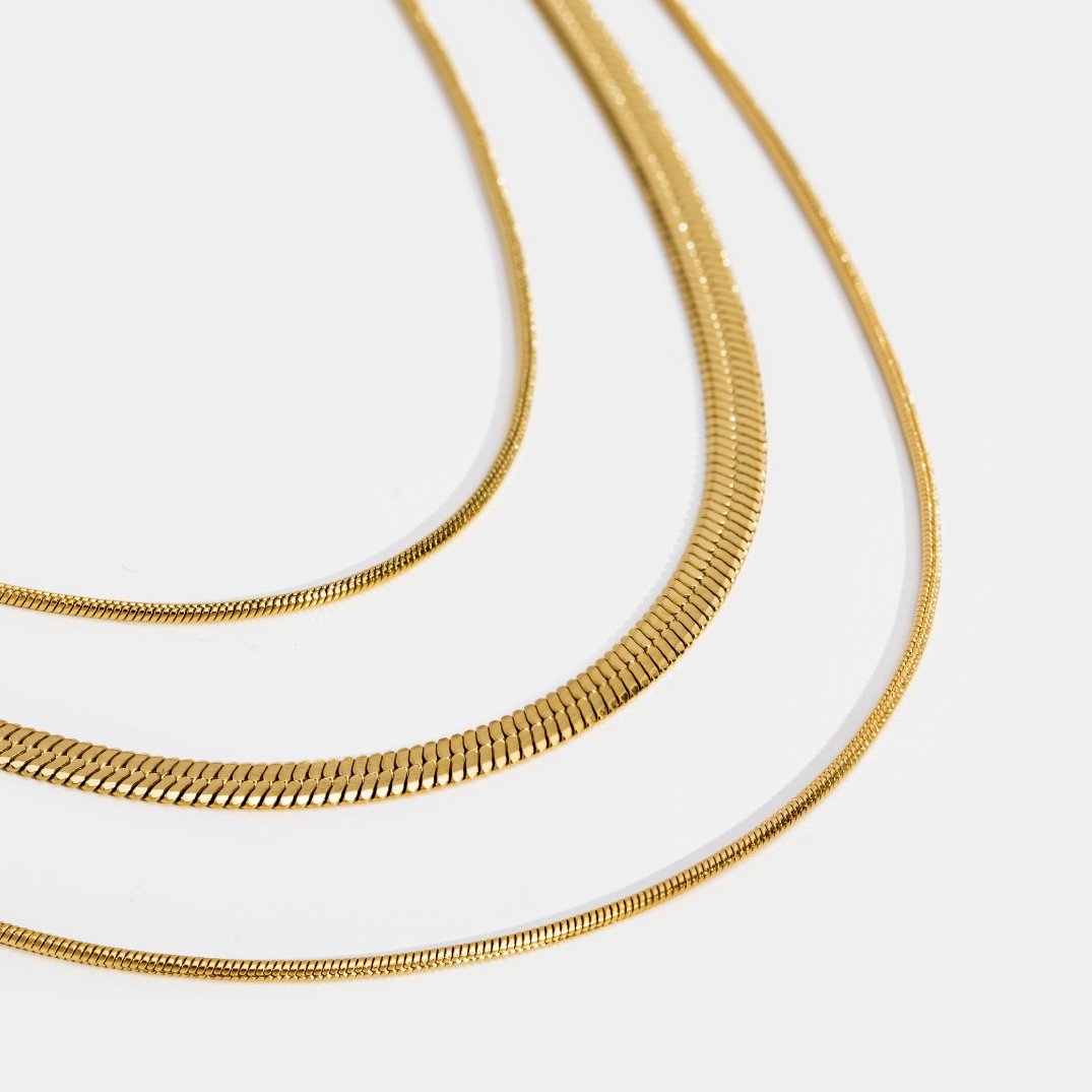 Luna™ | Collier Multistrat Doré avec Chaîne Élégante