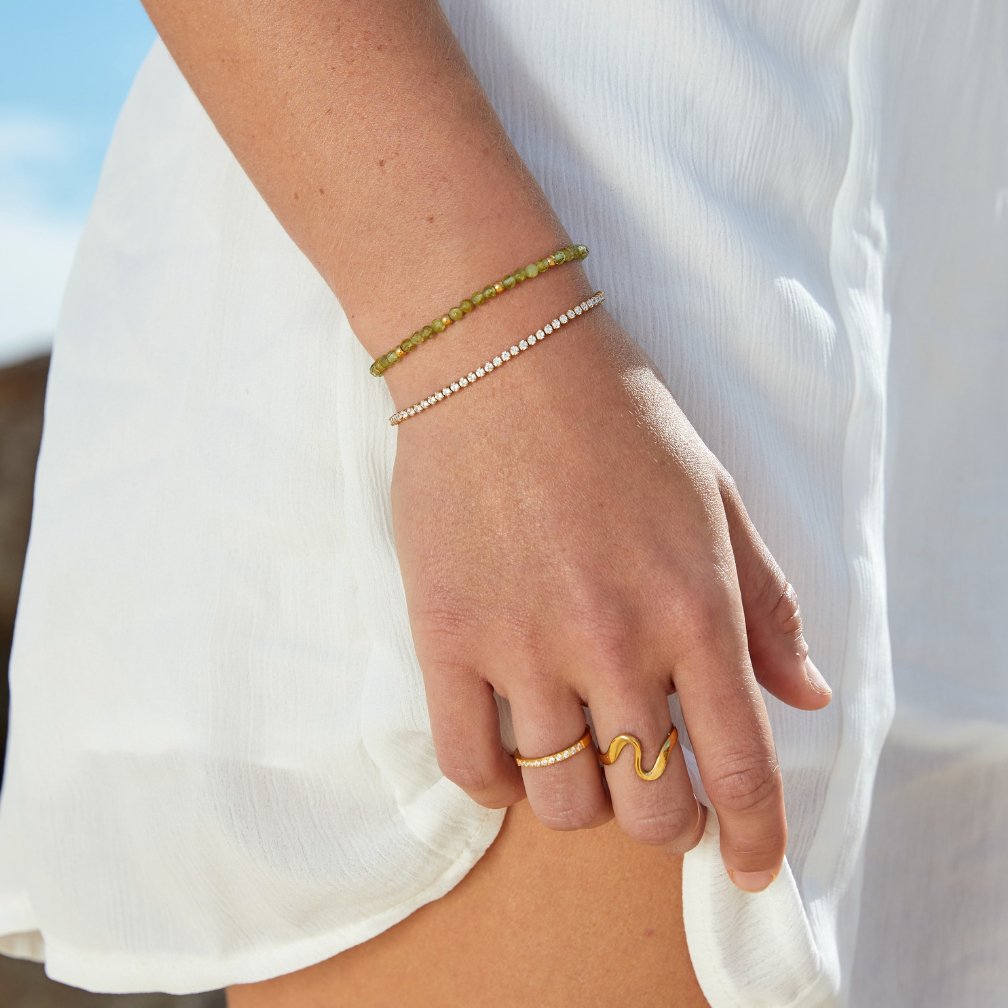 Luna™ | Bague Onda Dorata Élégante en Or avec Pierres Précieuses