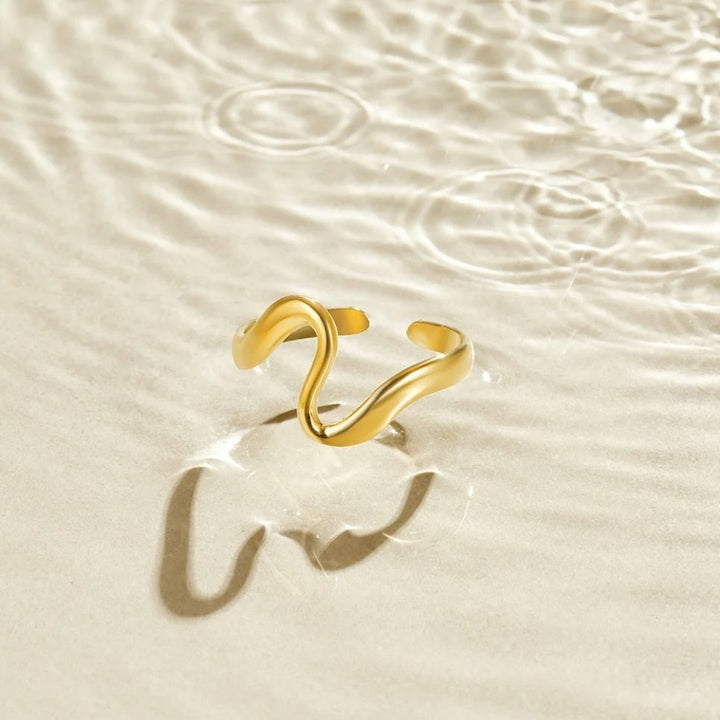 Luna™ | Bague Onda Dorata Élégante en Or avec Pierres Précieuses
