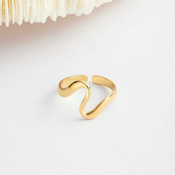 Luna™ | Bague Onda Dorata Élégante en Or avec Pierres Précieuses