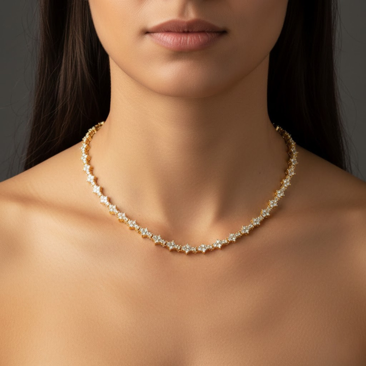 Collier de Tennis Classic Cluster | Or