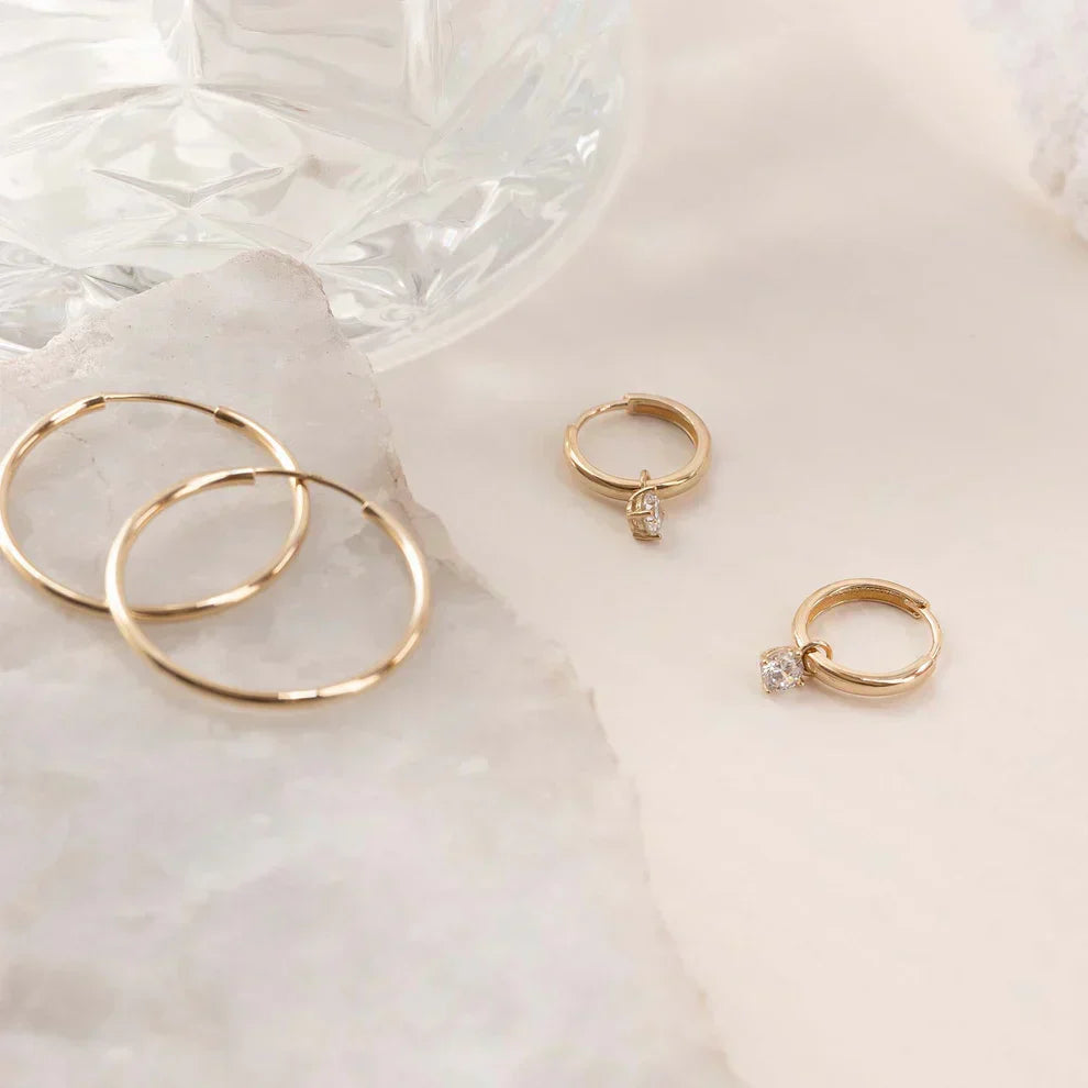 Luna™ | Boucles d'oreilles créoles élégantes avec pierres Larmes de Lune