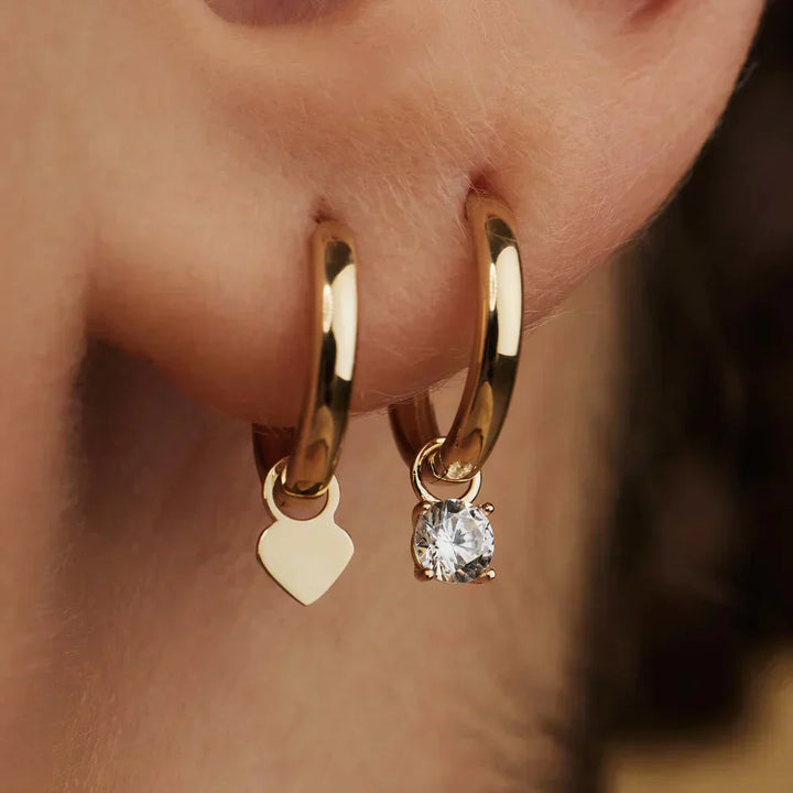 Luna™ | Boucles d'oreilles créoles élégantes avec pierres Larmes de Lune