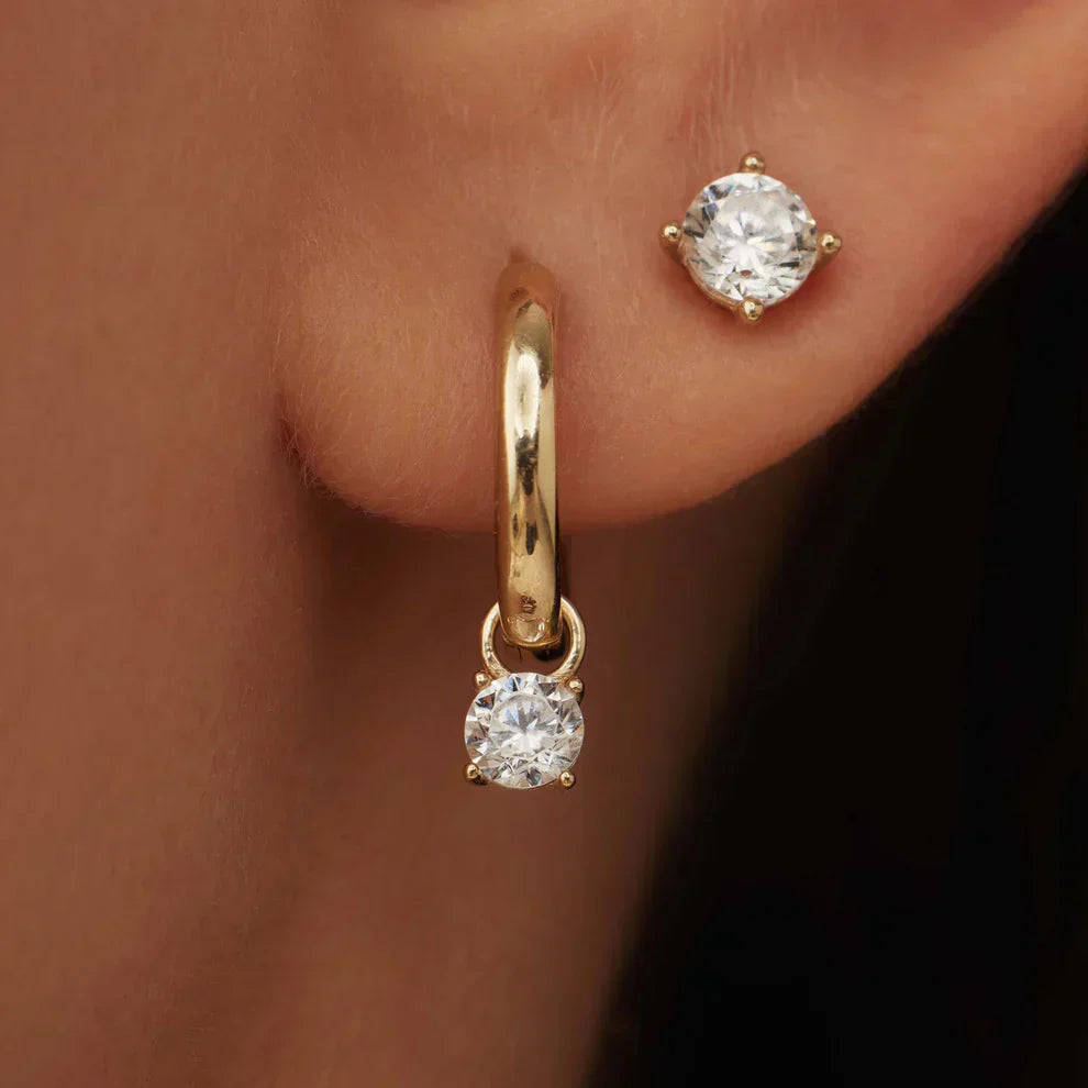 Luna™ | Boucles d'oreilles créoles élégantes avec pierres Larmes de Lune