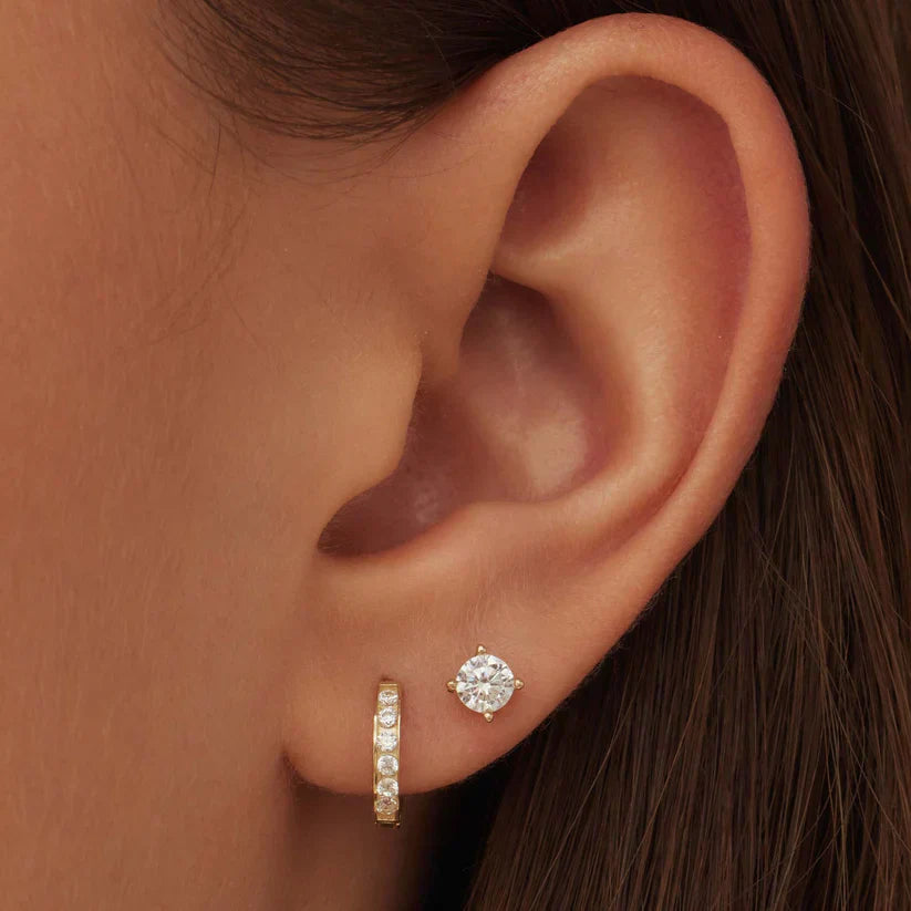 Boucles d'oreilles Dara Brillane en pierre | Or