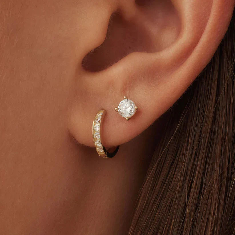 Boucles d'oreilles Dara Brillane en pierre | Or