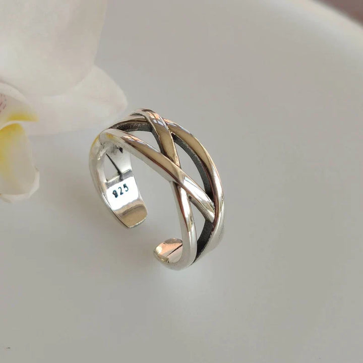 Luna™ | Bague Réglable Épaisse en Argent