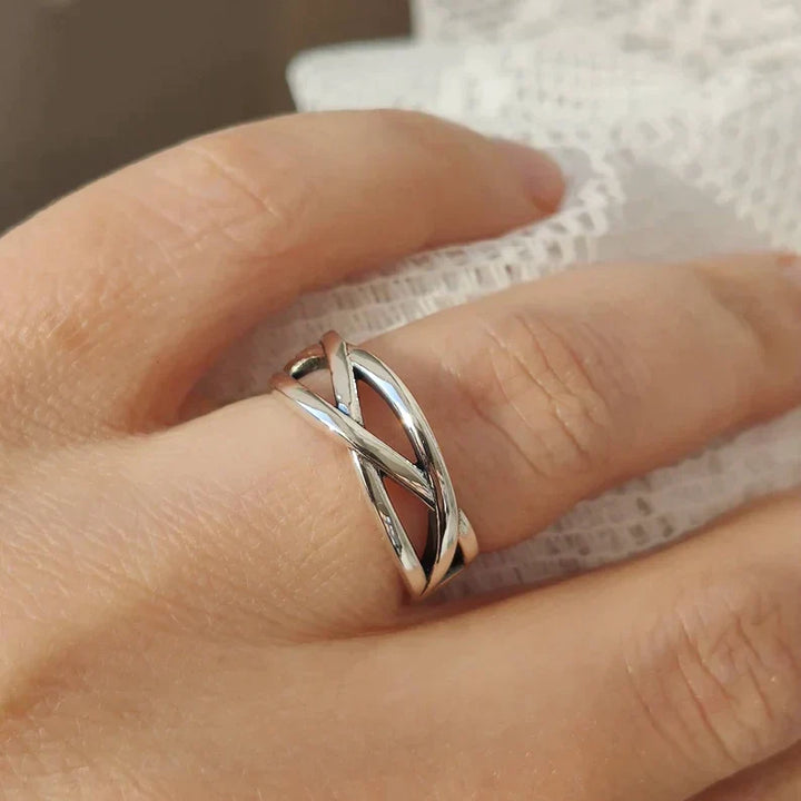 Luna™ | Bague Réglable Épaisse en Argent