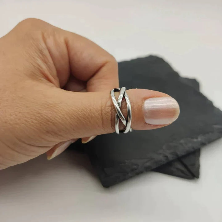 Luna™ | Bague Réglable Épaisse en Argent