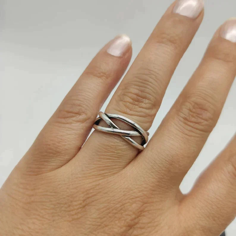 Luna™ | Bague Réglable Épaisse en Argent
