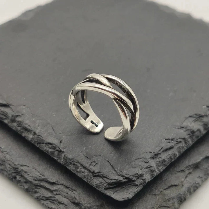 Luna™ | Bague Réglable Épaisse en Argent