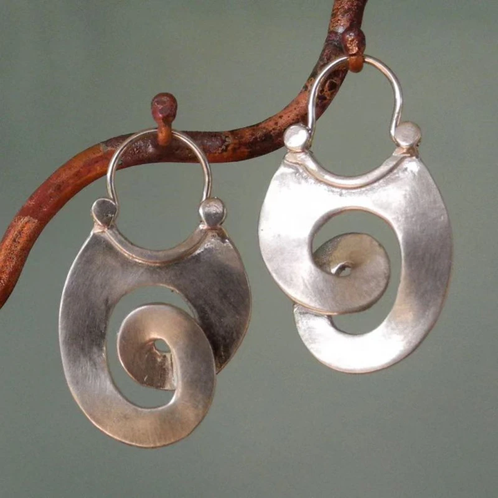 Luna™ | Boucles d'oreilles vintage à design irrégulier en argent