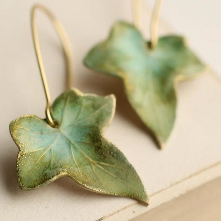 Luna™ | Boucles d'oreilles Vintage en Feuille Verte
