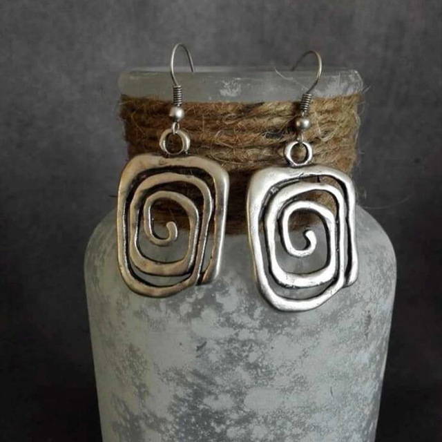 Boucles d'Oreilles Spirales Vintage en Argent