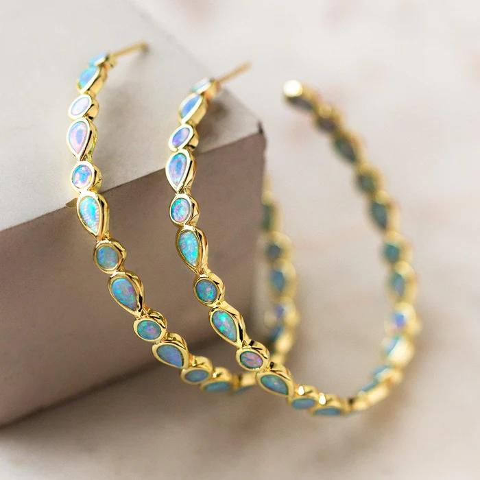 Opaline™ | Boucles d'oreilles Vintage en Cercle Doré