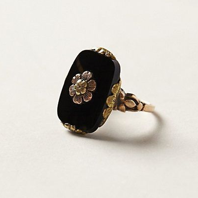 Nora™ | Bague Vintage en Pierre Noire