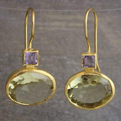 Celeste™ | Boucles d'oreilles vintage en cristal vert et doré