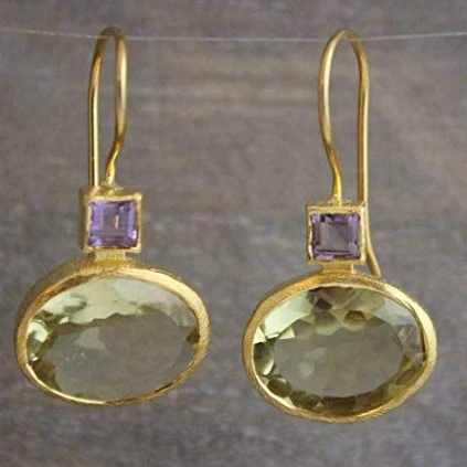 Boucles d'oreilles vintage en or vert