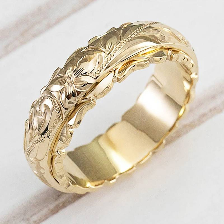 Luna™ | Bague Fleur Vintage Élégante en Or