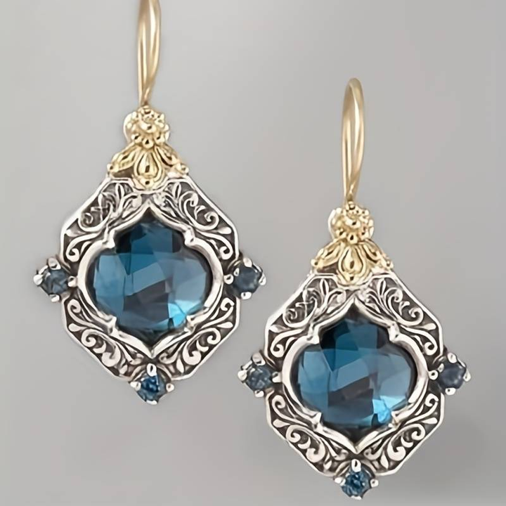 Celestia™ | Boucles d'oreilles vintage en cristal bleu et argent