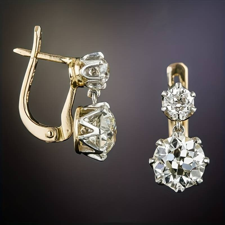 Luna™ | Boucles d'oreilles Vintage Éblouissantes en Or et Zircon